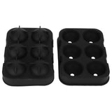 6-Grid Ice Ball Maker Black Reusable Ice Ball Mold for Beer Cocktail Wine Beverage