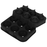 6-Grid Ice Ball Maker Black Reusable Ice Ball Mold for Beer Cocktail Wine Beverage