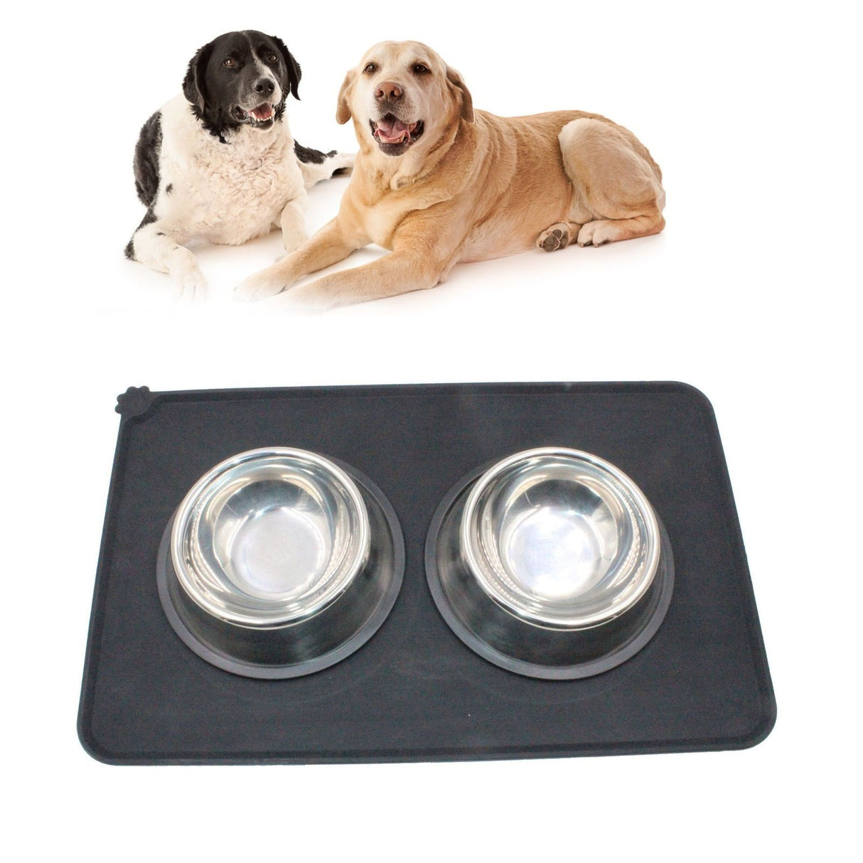 Food Grade Silicone Mat Durable Environmental Protection Cat Dog Food Mat for Pets CarBlack