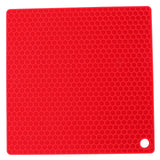 Insulation Pad Food Grade Silicone Pad AntiScalding Thickened Microwave Oven Mat for Kitchen Use(Red )