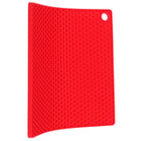 Insulation Pad Food Grade Silicone Pad AntiScalding Thickened Microwave Oven Mat for Kitchen Use(Red )
