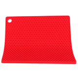Insulation Pad Food Grade Silicone Pad AntiScalding Thickened Microwave Oven Mat for Kitchen Use(Red ) - Low Angle