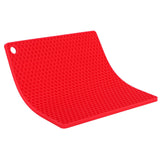 Insulation Pad Food Grade Silicone Pad AntiScalding Thickened Microwave Oven Mat for Kitchen Use(Red )
