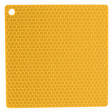 Insulation Pad Food Grade Silicone Pad AntiScalding Thickened Microwave Oven Mat for Kitchen Use(Yellow )