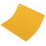 Insulation Pad Food Grade Silicone Pad AntiScalding Thickened Microwave Oven Mat for Kitchen Use(Yellow )