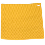 Insulation Pad Food Grade Silicone Pad AntiScalding Thickened Microwave Oven Mat for Kitchen Use(Yellow )