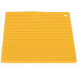 Insulation Pad Food Grade Silicone Pad AntiScalding Thickened Microwave Oven Mat for Kitchen Use(Yellow ) - Low Angle