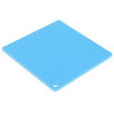 Insulation Pad Food Grade Silicone Pad AntiScalding Thickened Microwave Oven Mat for Kitchen Use(Blue )