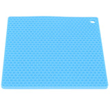 Insulation Pad Food Grade Silicone Pad AntiScalding Thickened Microwave Oven Mat for Kitchen Use(Blue )