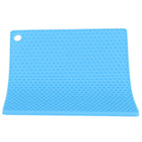 Insulation Pad Food Grade Silicone Pad AntiScalding Thickened Microwave Oven Mat for Kitchen Use(Blue ) - Rear View