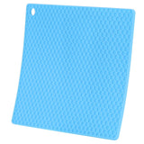 Insulation Pad Food Grade Silicone Pad AntiScalding Thickened Microwave Oven Mat for Kitchen Use(Blue )