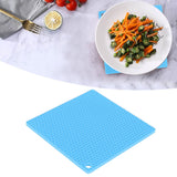Insulation Pad Food Grade Silicone Pad AntiScalding Thickened Microwave Oven Mat for Kitchen Use(Blue )