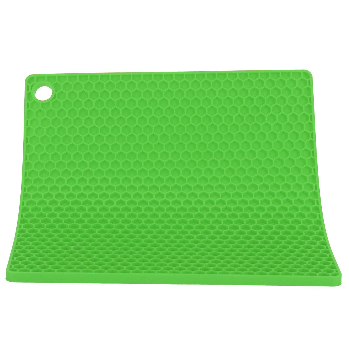 Insulation Pad Food Grade Silicone Pad AntiScalding Thickened Microwave Oven Mat for Kitchen Use(Green )