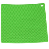 Insulation Pad Food Grade Silicone Pad AntiScalding Thickened Microwave Oven Mat for Kitchen Use(Green )