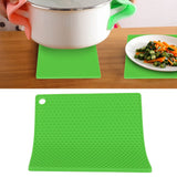 Insulation Pad Food Grade Silicone Pad AntiScalding Thickened Microwave Oven Mat for Kitchen Use(Green )