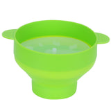 Popcorn Bucket Folding Silicone DIY Popcorn Maker Bowl with Lid Kitchen Accessory(With HandleGreen )