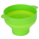 Popcorn Bucket Folding Silicone DIY Popcorn Maker Bowl with Lid Kitchen Accessory(With HandleGreen )