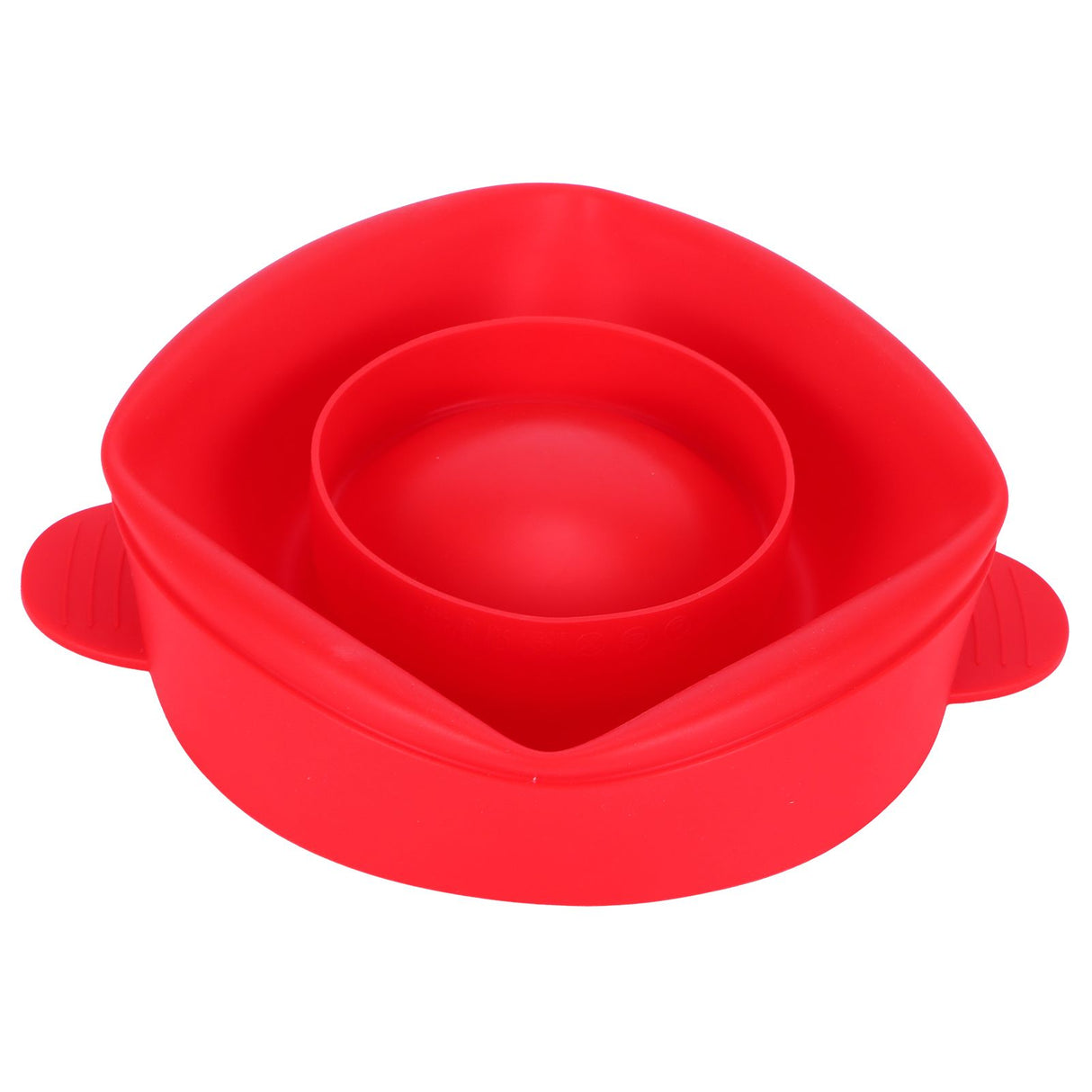 Popcorn Bucket Folding Silicone DIY Popcorn Maker Bowl with Lid Kitchen Accessory(With HandleRed )