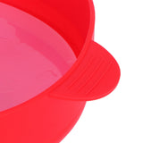 Popcorn Bucket Folding Silicone DIY Popcorn Maker Bowl with Lid Kitchen Accessory(With HandleRed )