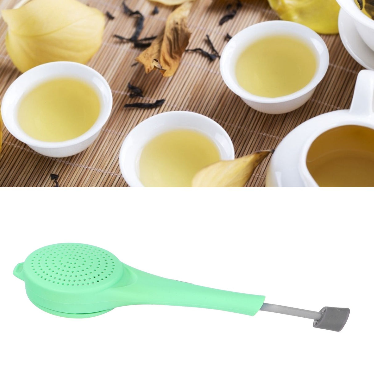 Silicone Tea Strainer Filter Loose Leaf Tea Infuser Filtering Tool Kitchen Gadget Green
