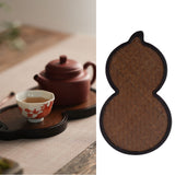 Mat Surface Bamboo Small Tea Tray Tea Plate for Teawares Teaset Saucers Tea CeremonyGourd - Extra Image