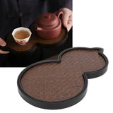 Mat Surface Bamboo Small Tea Tray Tea Plate for Teawares Teaset Saucers Tea CeremonyGourd