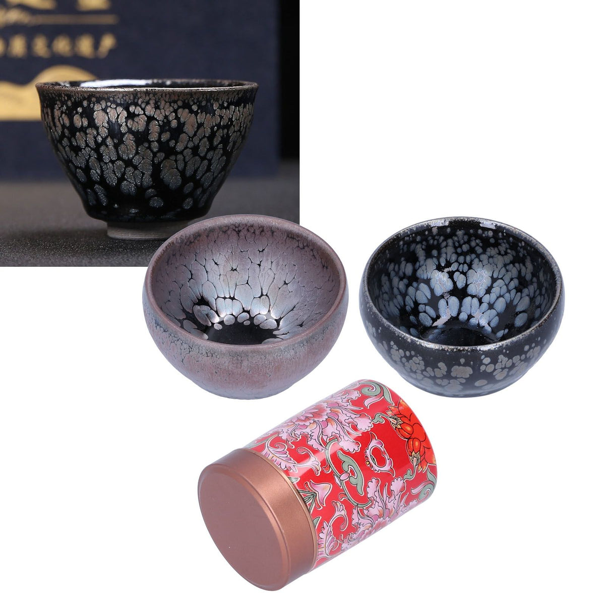 Tea Canister Teacup Set Ceramics Kung Fu Tea Set Gift Accessories for Home Gift Drinking