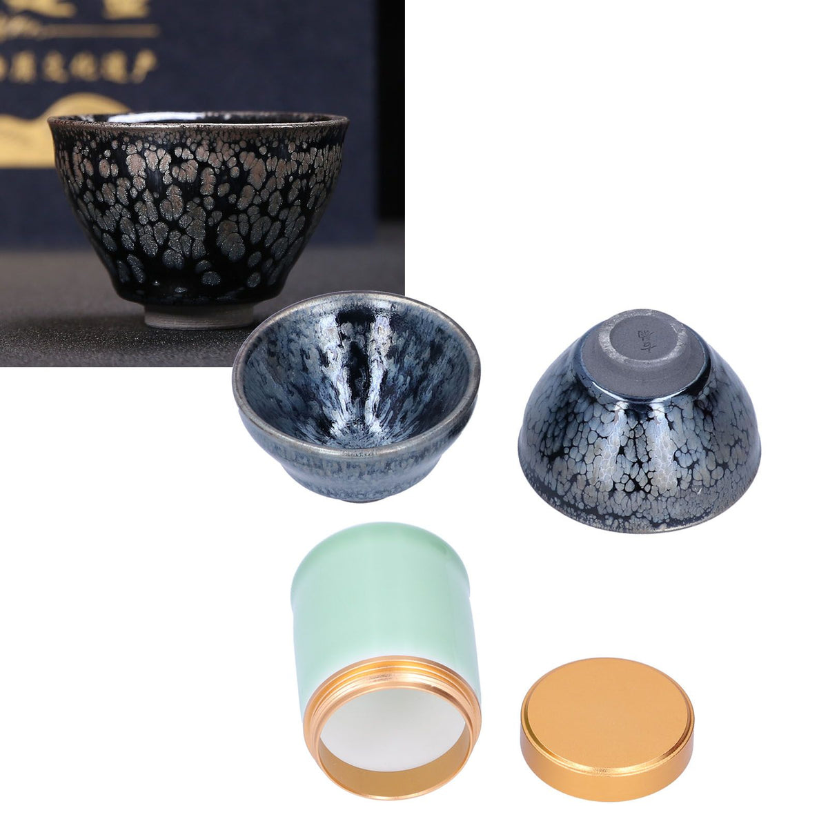 Kung Fu Tea Set Ceramic Tea Canister and Tea Cup for Gift Teaware Home Decoration