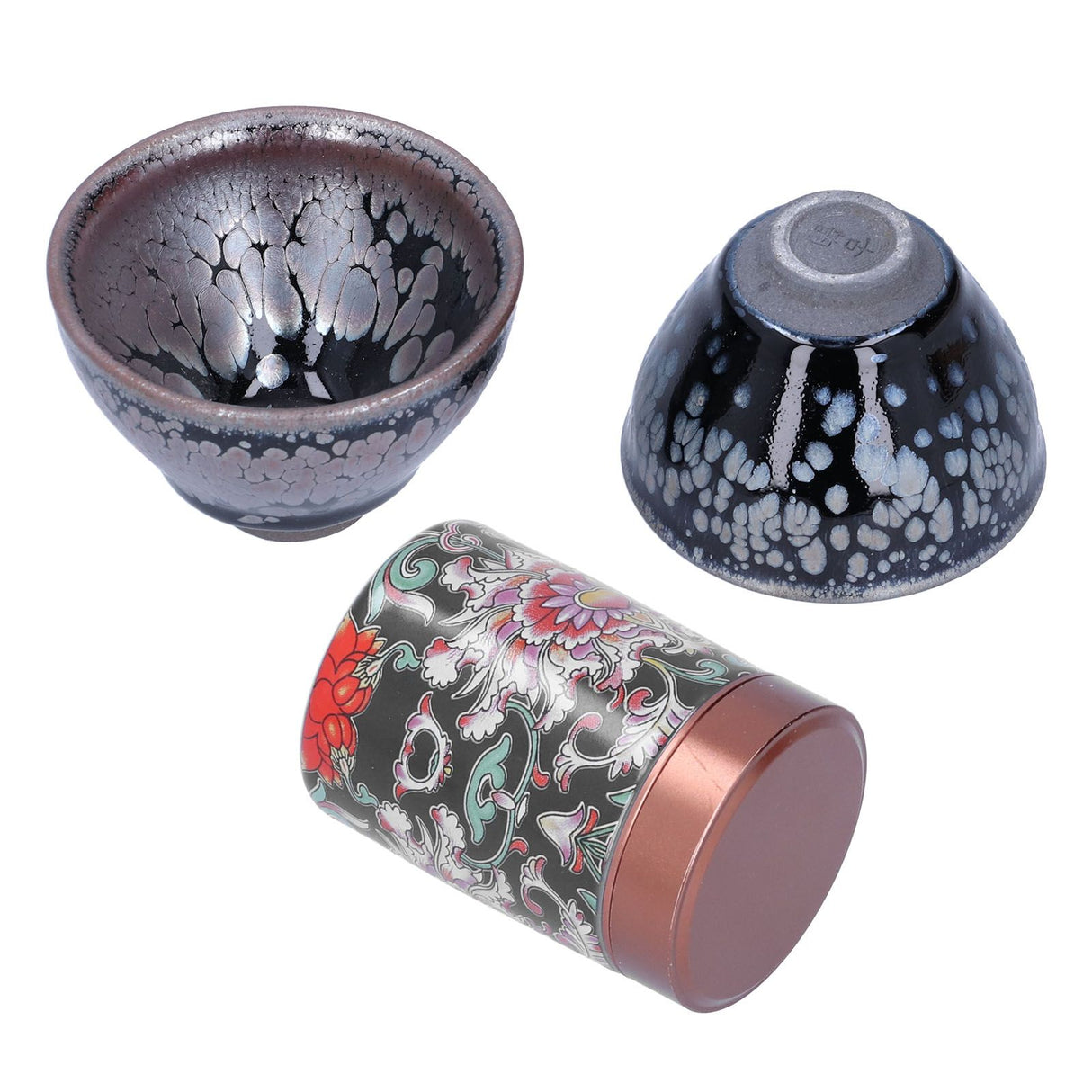 Ceramic Kung Fu Tea Set Tea Canister with Tea Cup for Home Tea House Gift Tea Accessory
