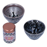 Ceramic Kung Fu Tea Set Tea Canister with Tea Cup for Home Tea House Gift Tea Accessory - Low Angle