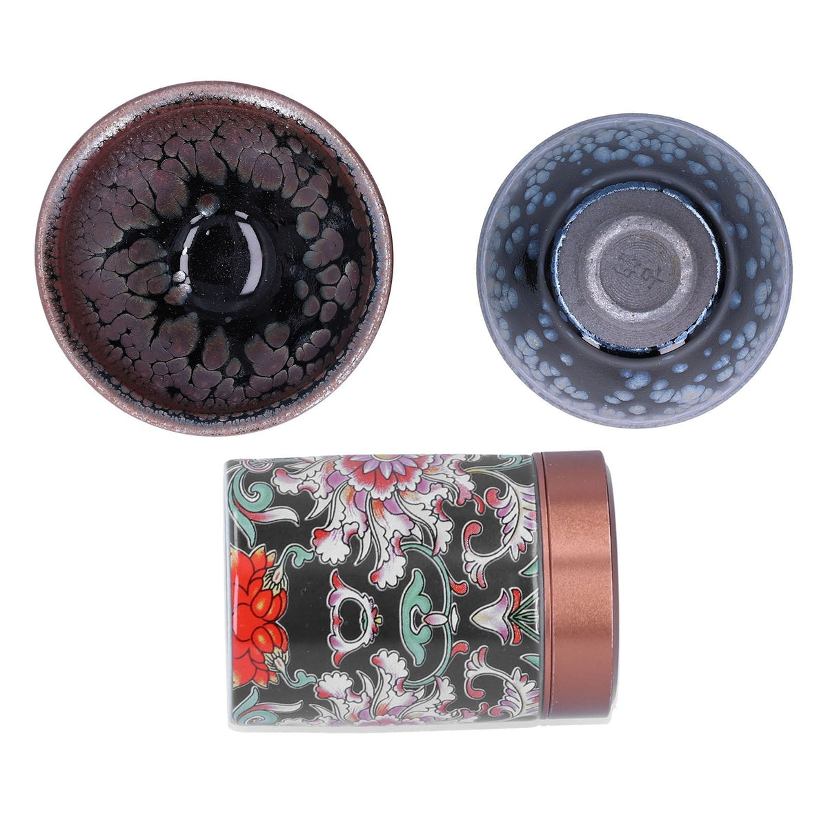 Ceramic Kung Fu Tea Set Tea Canister with Tea Cup for Home Tea House Gift Tea Accessory
