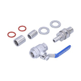 Weldless Kettle Valve Kit 1/2in BSP Ball Valve Quick Connector Bulkhead Assembly