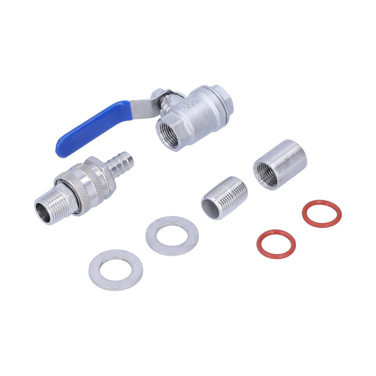 Weldless Kettle Valve Kit 1/2in BSP Ball Valve Quick Connector Bulkhead Assembly