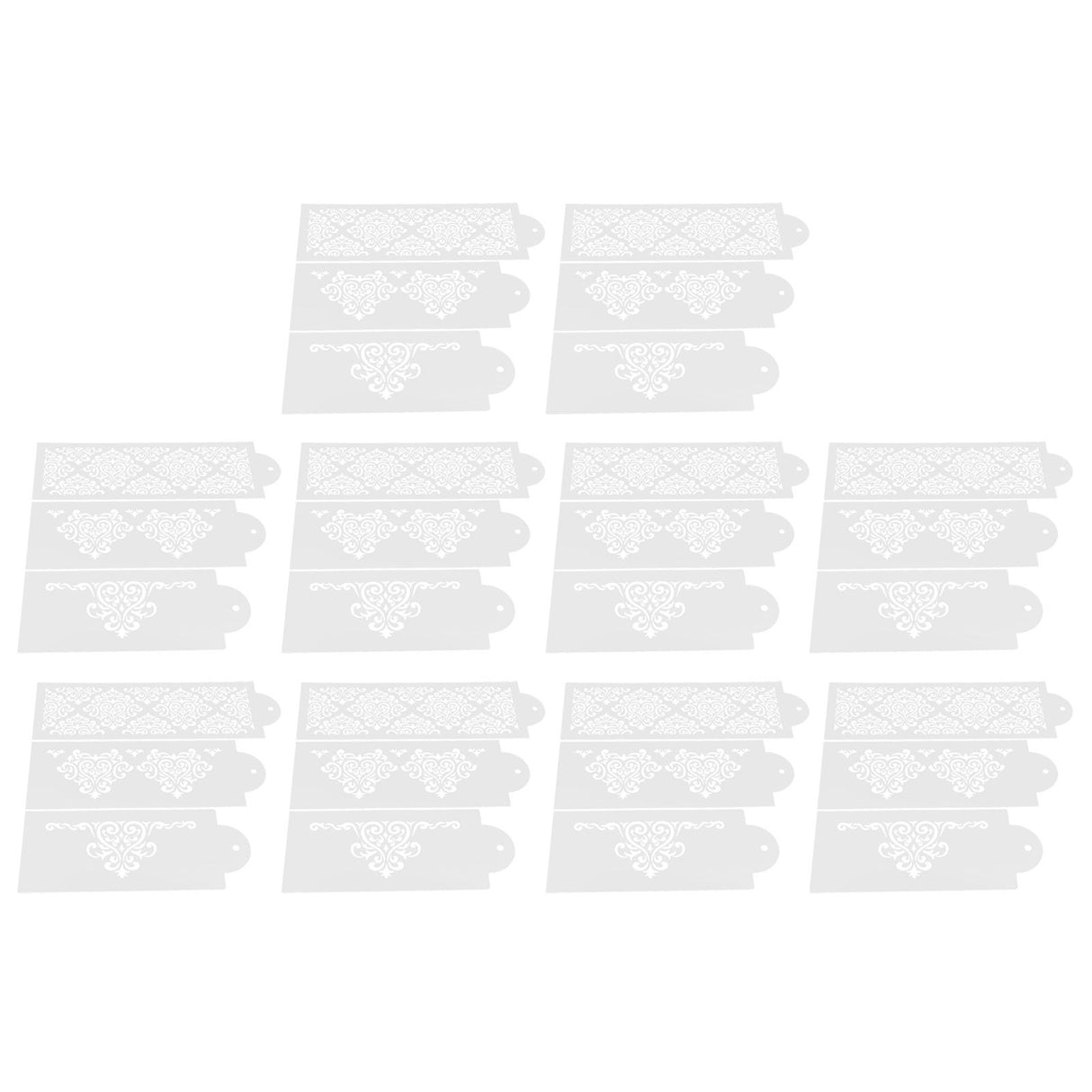 10 Set Cake Spray Mold Cake Border Embossing Mold Fondant Dessert Baking Stencils