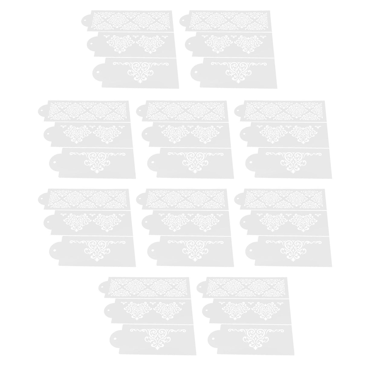 10 Set Cake Spray Mold Cake Border Embossing Mold Fondant Dessert Baking Stencils