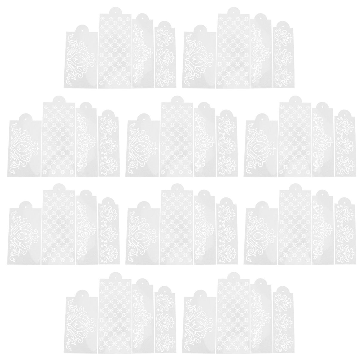 10 Set Cake Spray Mold Cake Embossing Mold Baking Stencils for Home Kitchen Tool