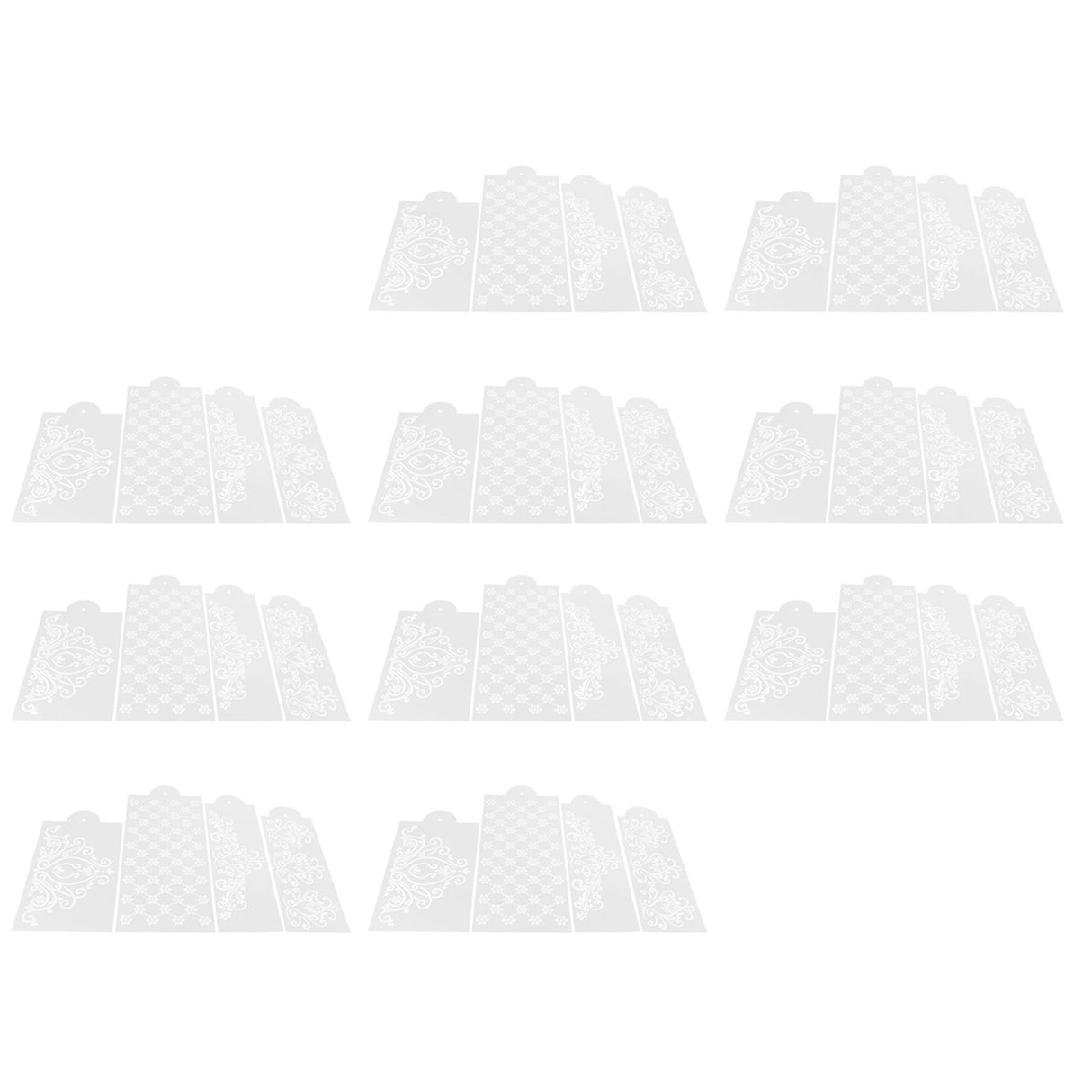 10 Set Cake Spray Mold Cake Embossing Mold Baking Stencils for Home Kitchen Tool