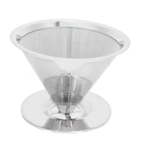 Stainless Steel Brew Drip Coffee Filter Funnel Cup Dripper Coffee Machine Accessories - Side View