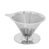 Stainless Steel Brew Drip Coffee Filter Funnel Cup Dripper Coffee Machine Accessories - 45-Degree Angle
