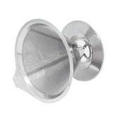Stainless Steel Brew Drip Coffee Filter Funnel Cup Dripper Coffee Machine Accessories - Close-Up Angle