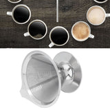 Stainless Steel Brew Drip Coffee Filter Funnel Cup Dripper Coffee Machine Accessories