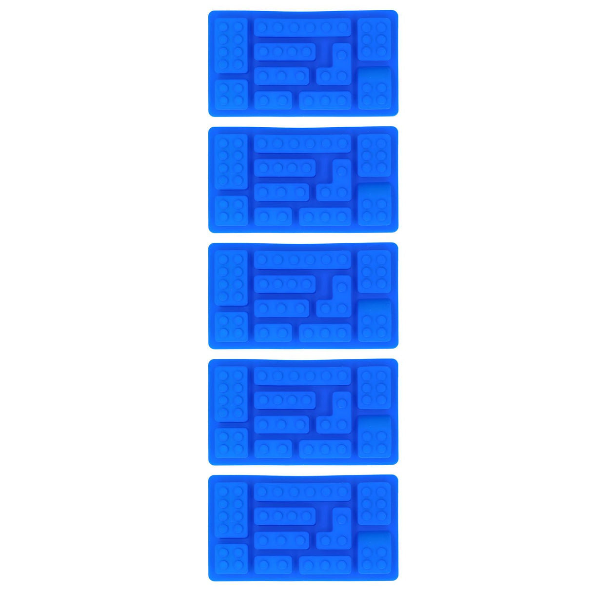 5Pcs Blue Silicone Ice Tray Mold Block Shape Chocolate Cake DIY Baking Mold for Bakery Home