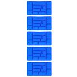 5Pcs Blue Silicone Ice Tray Mold Block Shape Chocolate Cake DIY Baking Mold for Bakery Home