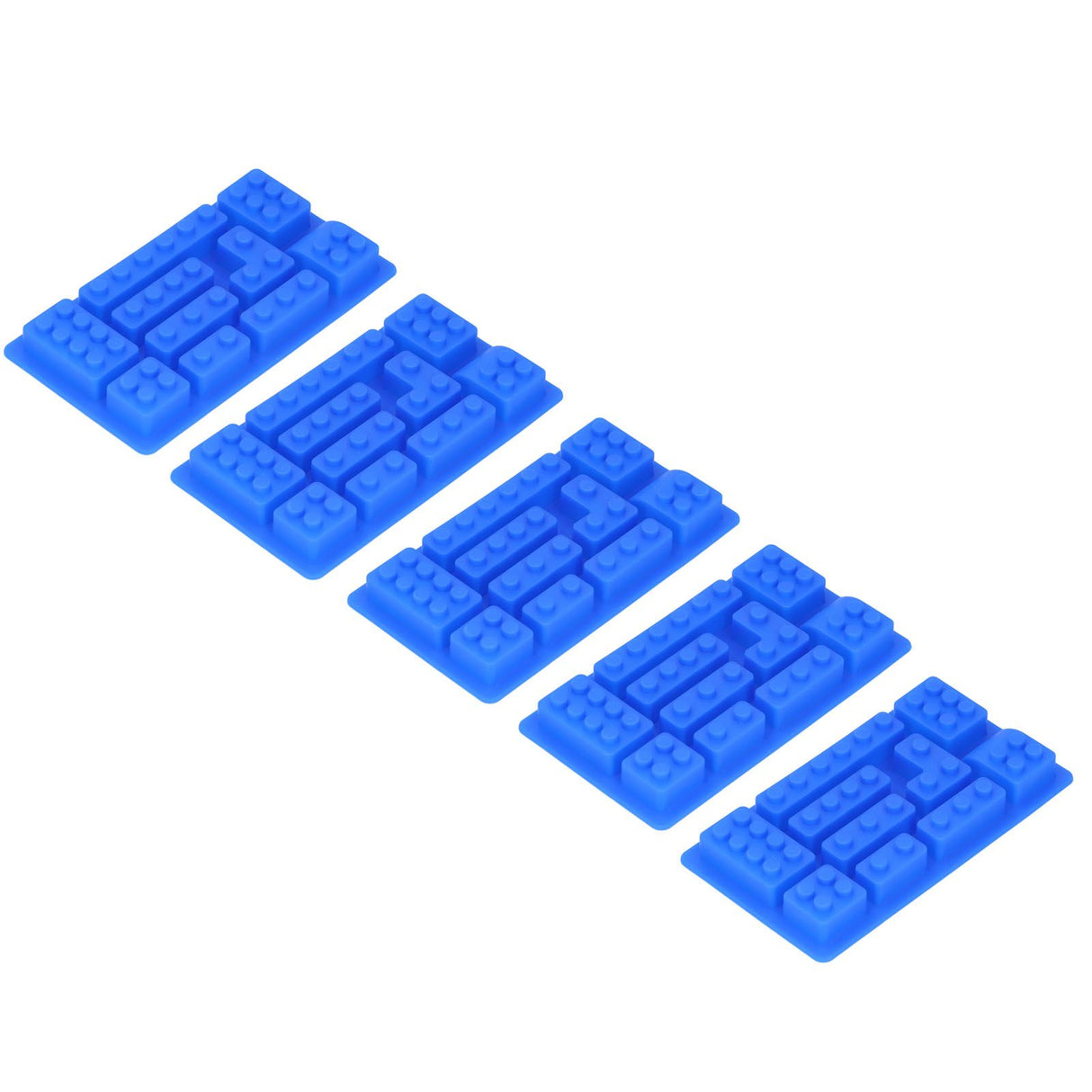 5Pcs Blue Silicone Ice Tray Mold Block Shape Chocolate Cake DIY Baking Mold for Bakery Home