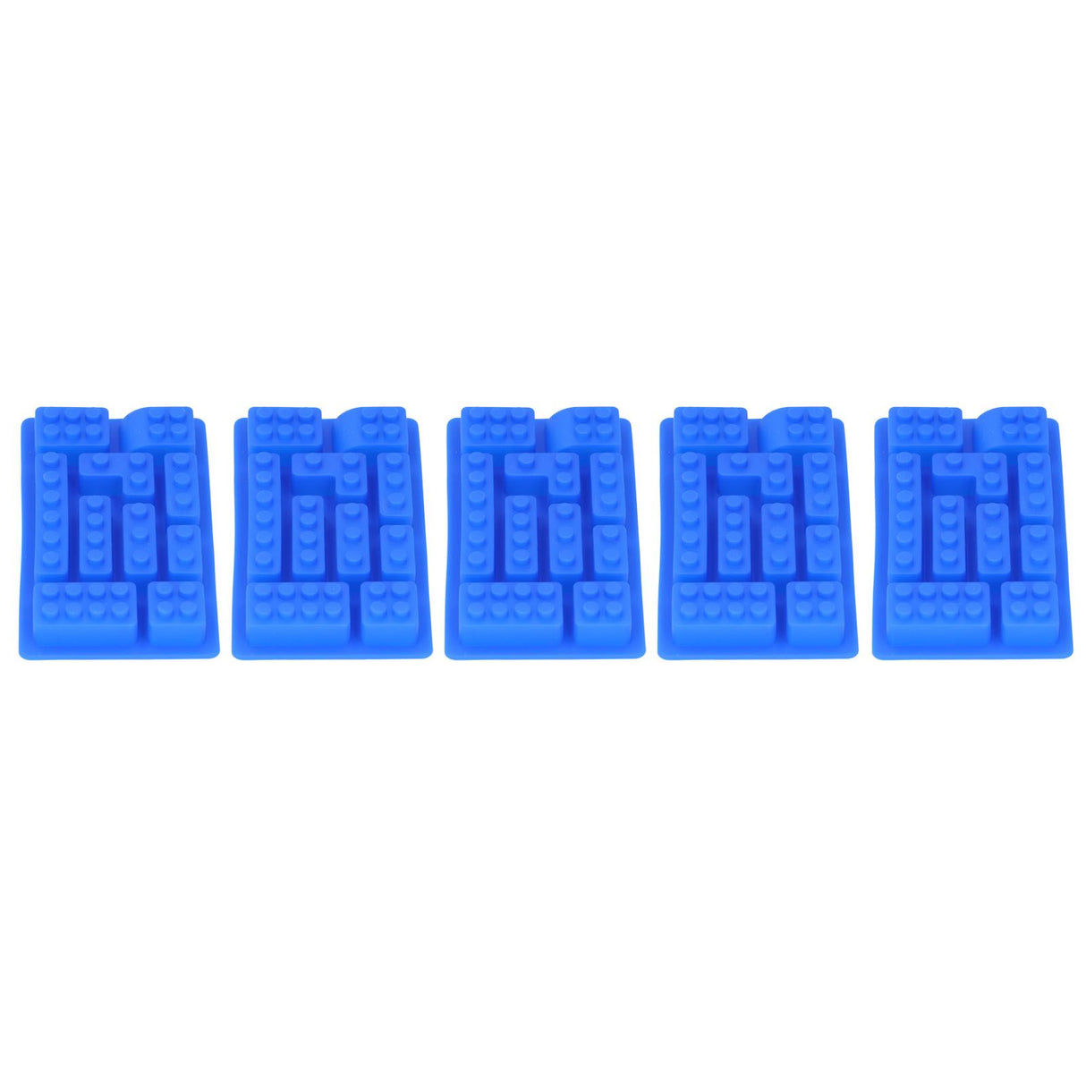 5Pcs Blue Silicone Ice Tray Mold Block Shape Chocolate Cake DIY Baking Mold for Bakery Home