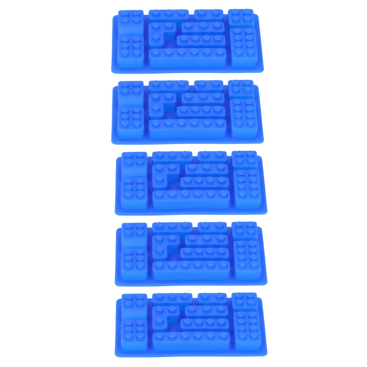 5Pcs Blue Silicone Ice Tray Mold Block Shape Chocolate Cake DIY Baking Mold for Bakery Home