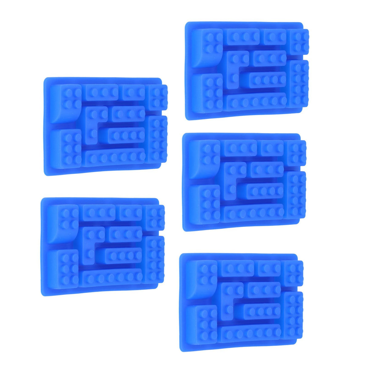 5Pcs Blue Silicone Ice Tray Mold Block Shape Chocolate Cake DIY Baking Mold for Bakery Home