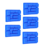 5Pcs Blue Silicone Ice Tray Mold Block Shape Chocolate Cake DIY Baking Mold for Bakery Home - Close-Up Angle