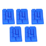 5Pcs Blue Silicone Ice Tray Mold Block Shape Chocolate Cake DIY Baking Mold for Bakery Home - Low Angle