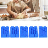 5Pcs Blue Silicone Ice Tray Mold Block Shape Chocolate Cake DIY Baking Mold for Bakery Home